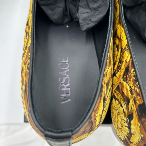 Men\'s Versace BAROCCO print silk loafers\'s size 45 made in Italy